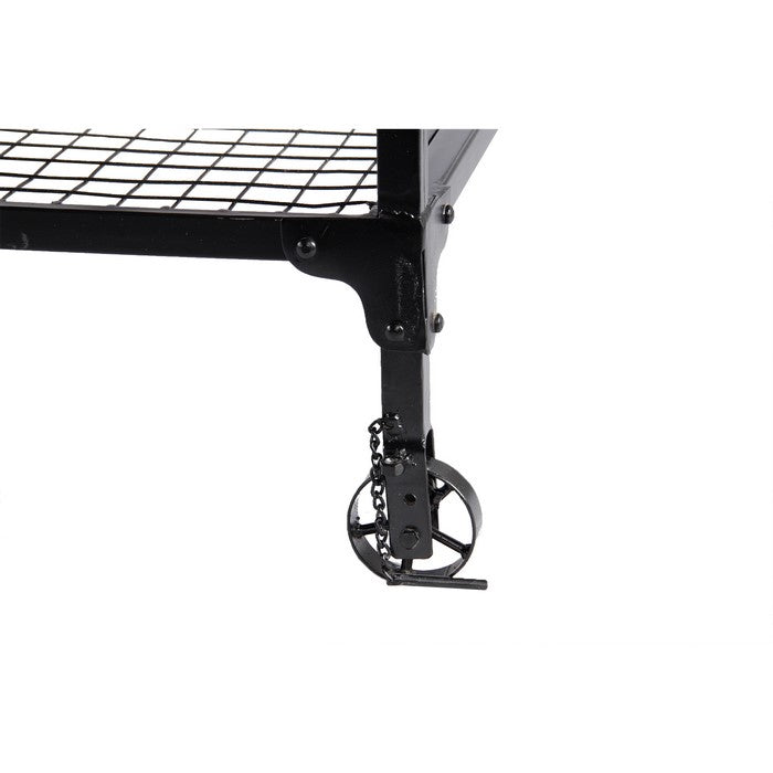 Industrial Style Wooden Desk With Two Bottom Shelves, Brown And Black