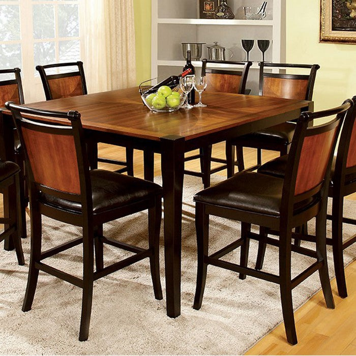 Salida II Transitional Square Counter Height Table , Acacia And Black