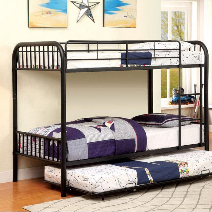 Metal Twin/Twin Bunk Bed, Black