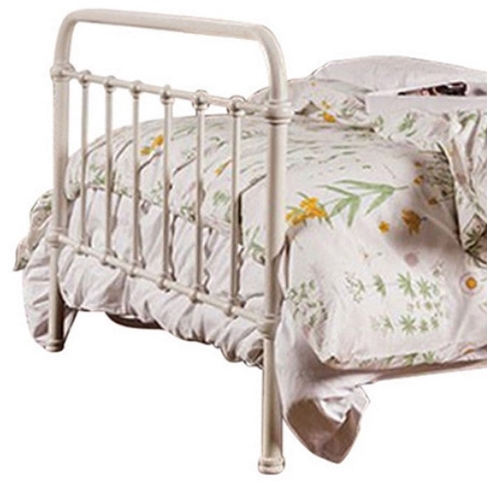Powder Coated Metal Eastern King Platform Bed, White
