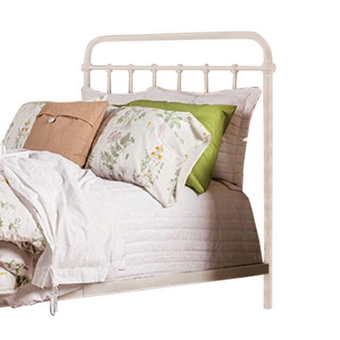 Powder Coated Metal Eastern King Platform Bed, White
