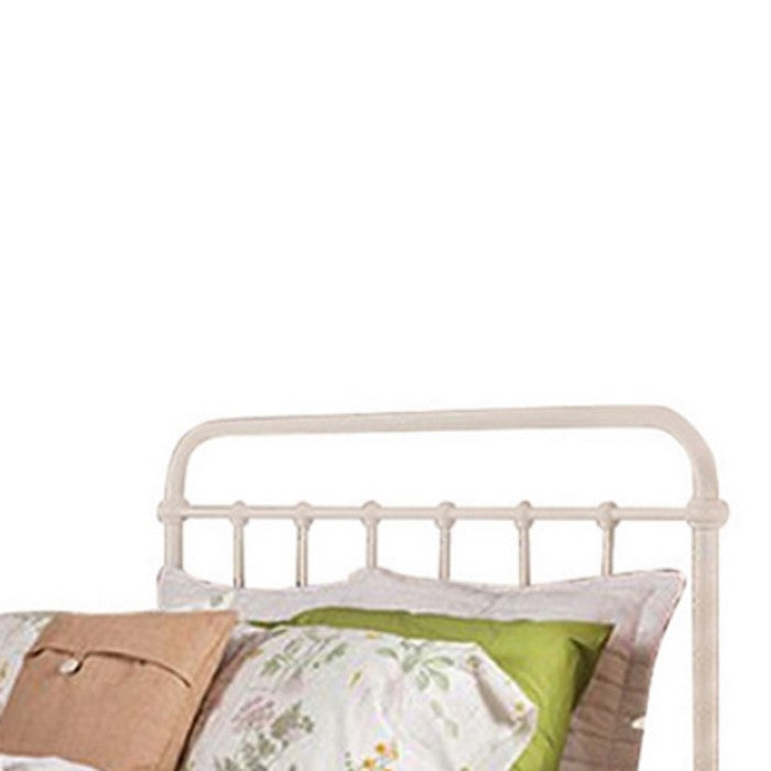 Powder Coated Metal Eastern King Platform Bed, White