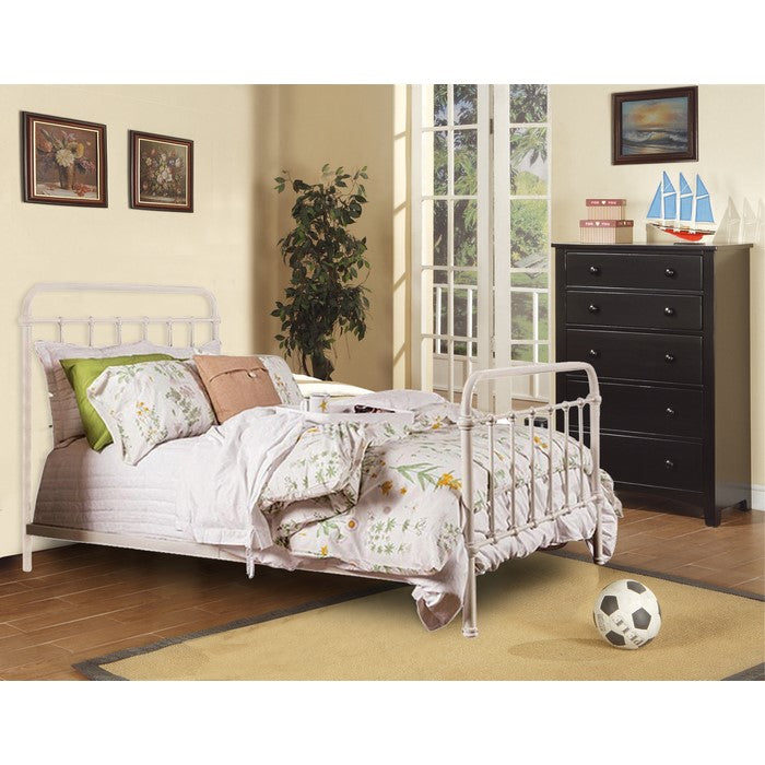 Powder Coated Metal Eastern King Platform Bed, White