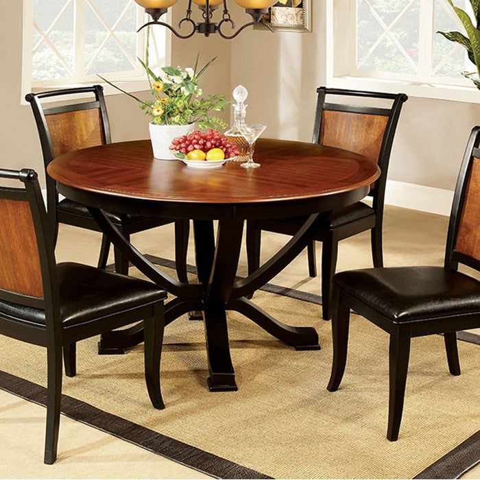 Salida I Transitional Dining Table, Acacia And Black