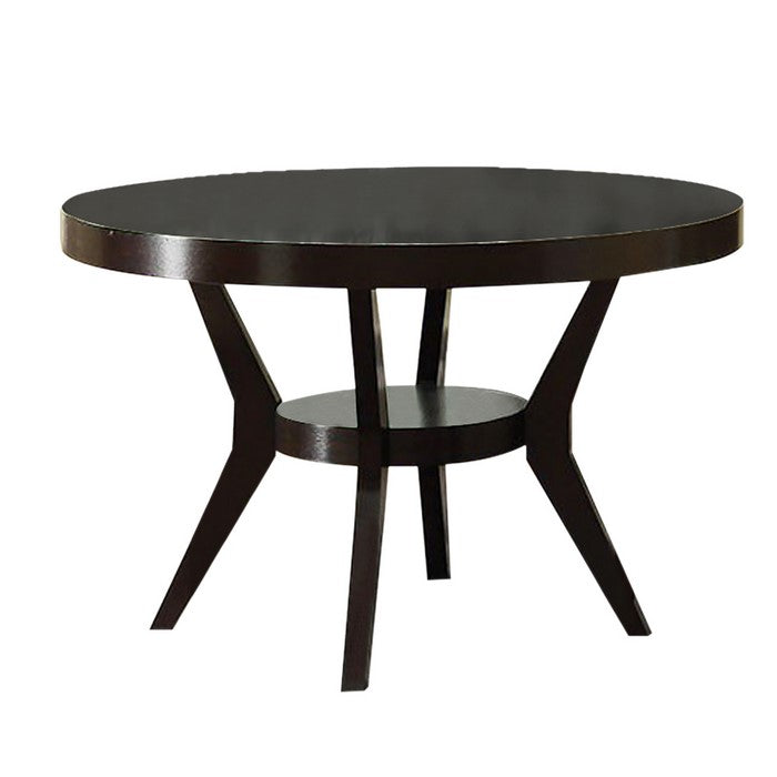 Downtown I Contemporary Round Dining Table, Espresso