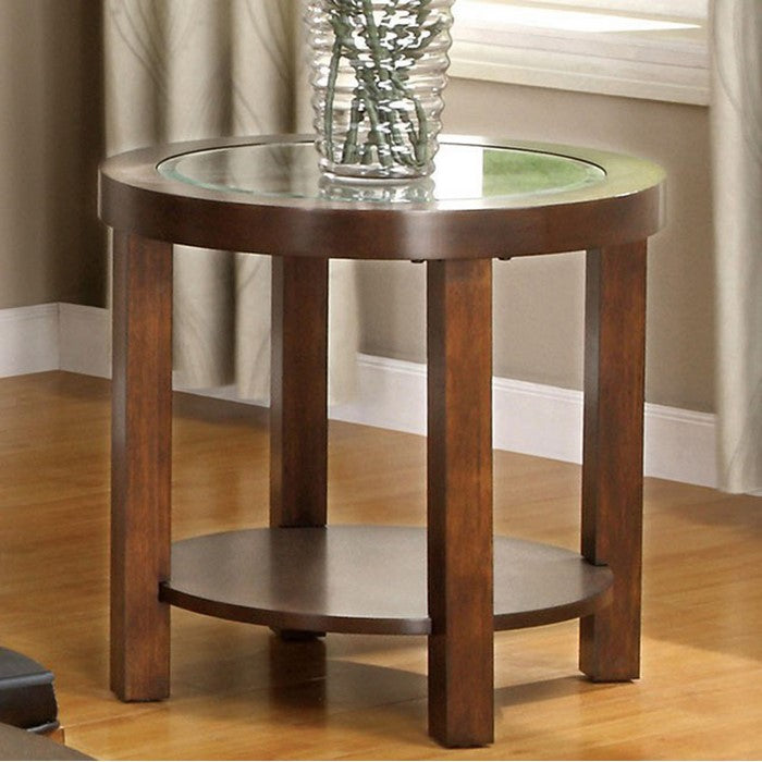 Crystal Cove II Contemporary End Table, Dark Walnut
