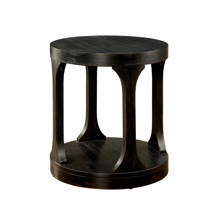 Carrie Transitional End Table, Antique Black