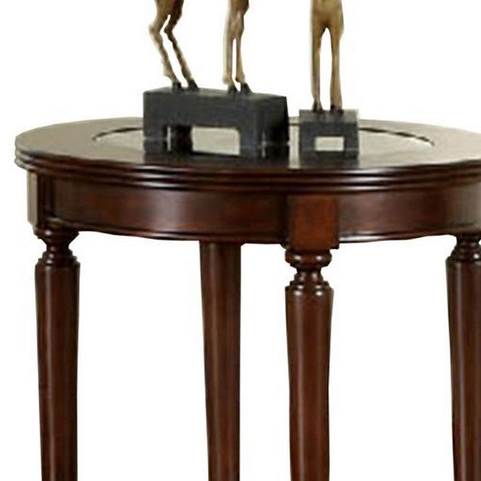 GRANVIA Contemporary End Table, Dark Cherry