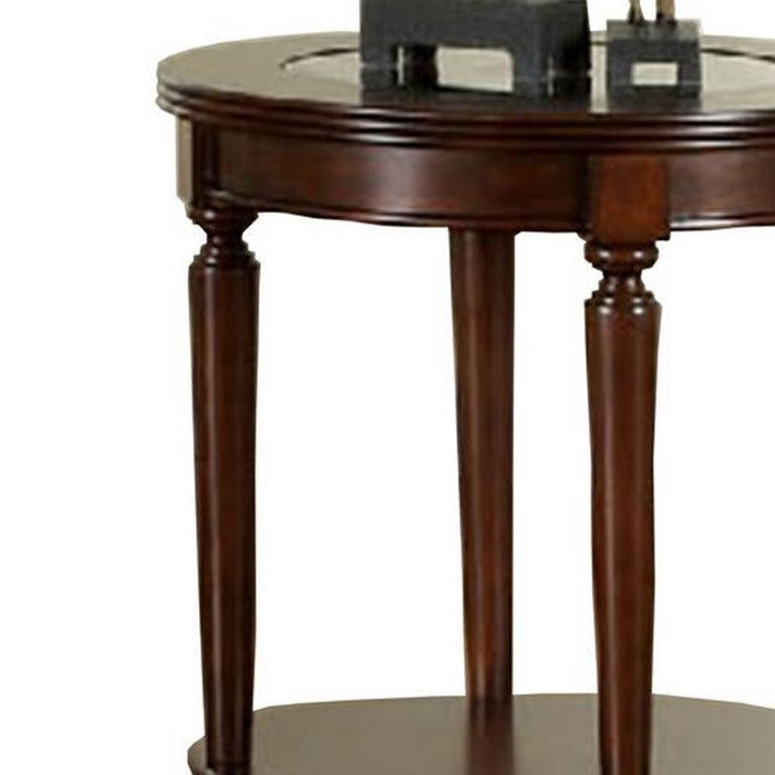 GRANVIA Contemporary End Table, Dark Cherry
