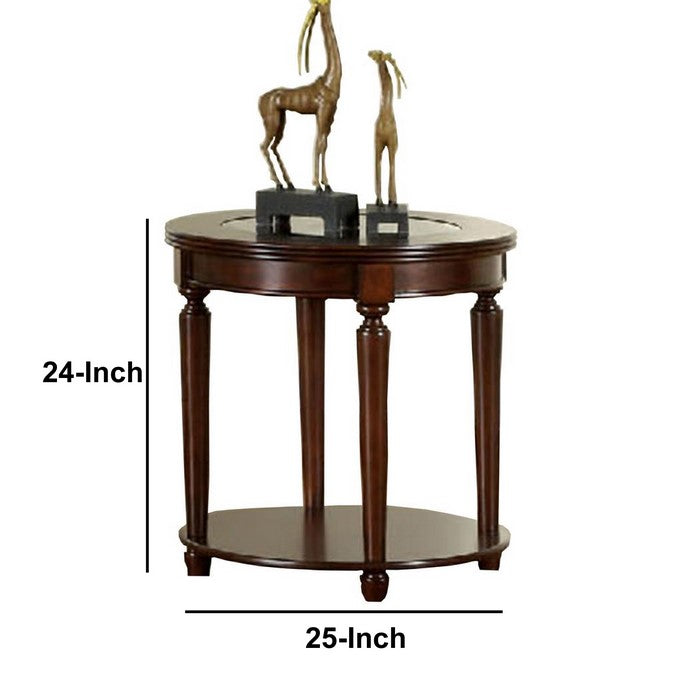 GRANVIA Contemporary End Table, Dark Cherry