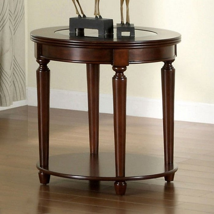 GRANVIA Contemporary End Table, Dark Cherry