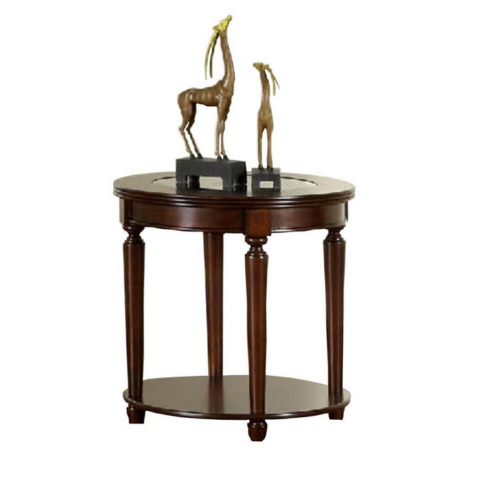 GRANVIA Contemporary End Table, Dark Cherry