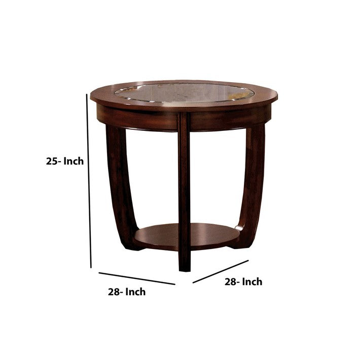 Crystal Falls Transitional End Table , Dark Cherry