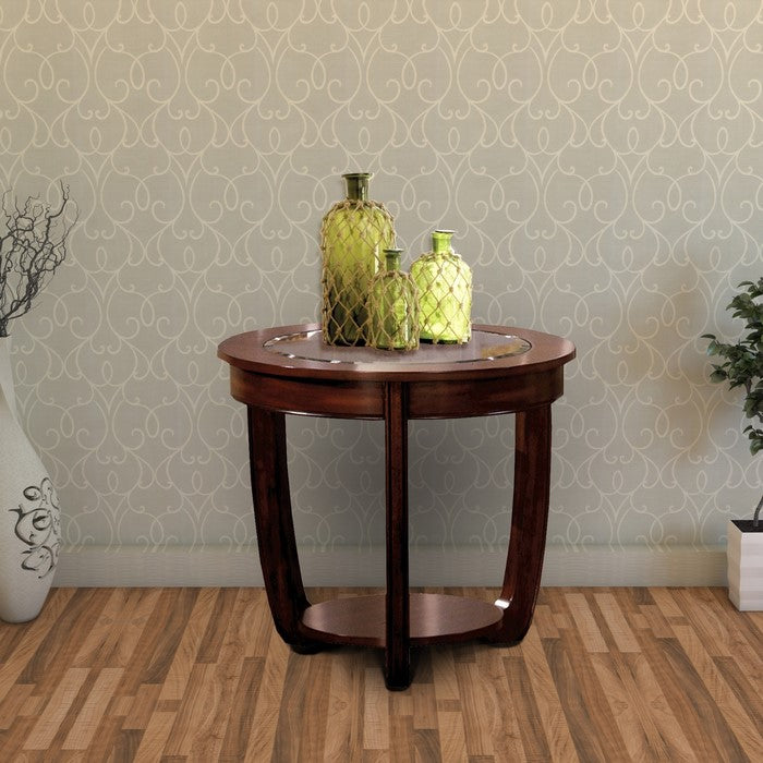 Crystal Falls Transitional End Table , Dark Cherry