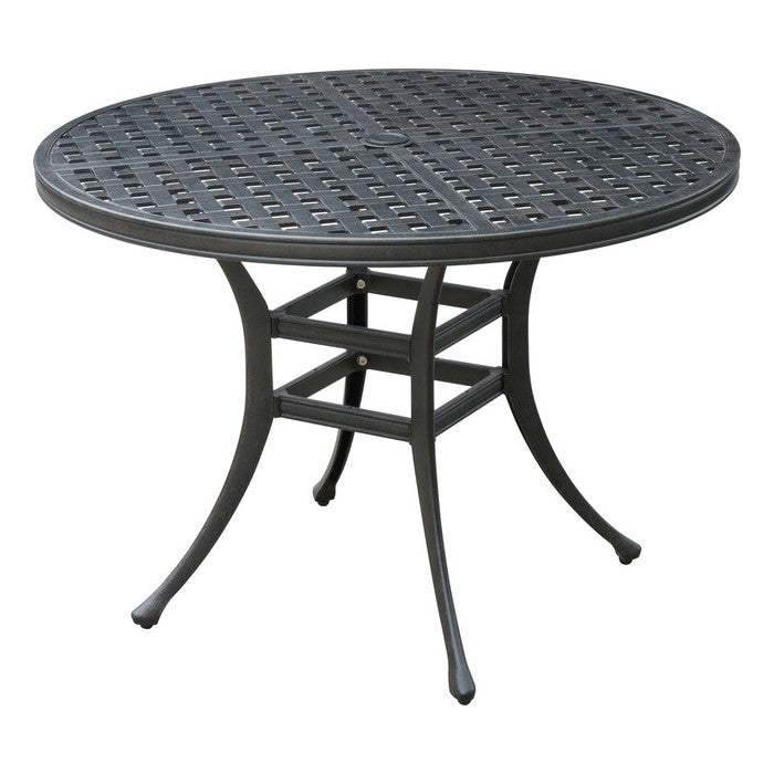 Chiara II Contemporary Round Patio Dining Table , Dark Gray