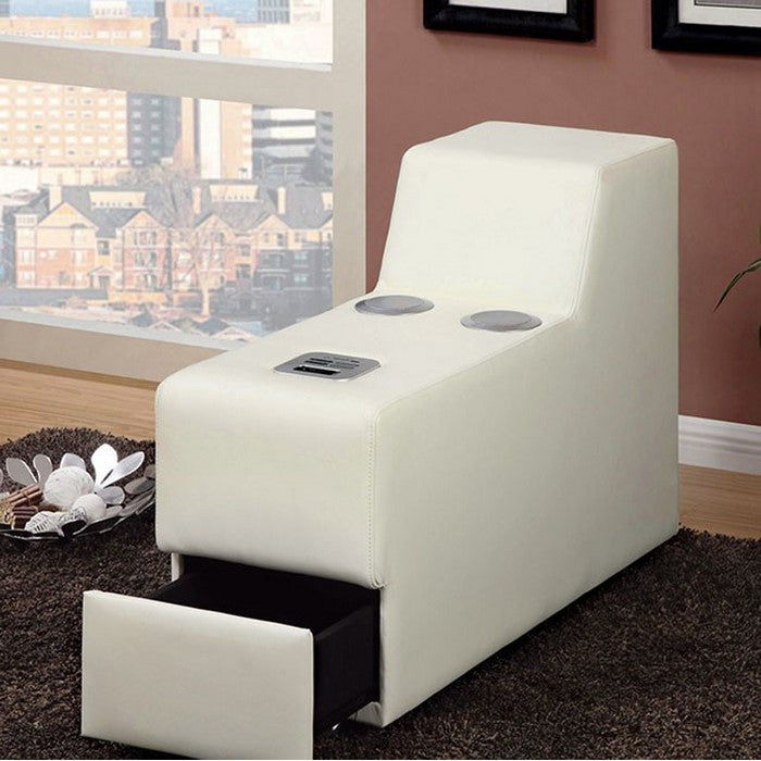 Floria Contemporary Style Speaker Console, White