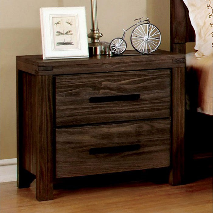 Rexburg Transitional Nightstand, Dark Gray Finish