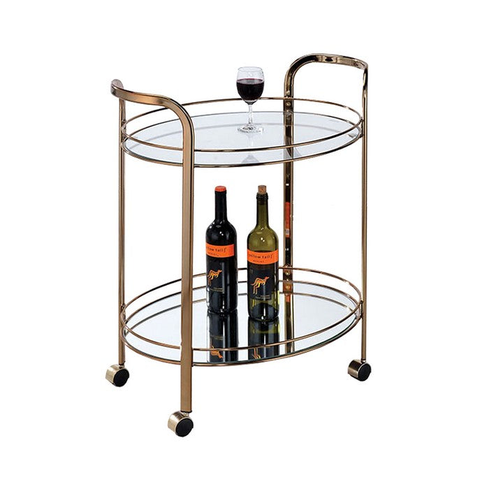 Starla Contemporary Serving Cart In Champagne