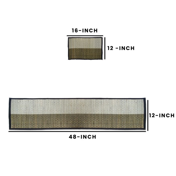 Benzara Hand Crafted Set Of 6 Tablemats/ Placemats And Table Runner, Multicolor