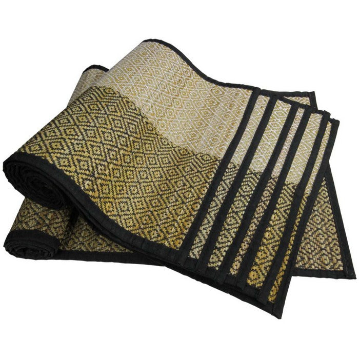 Benzara Hand Crafted Set Of 6 Tablemats/ Placemats And Table Runner, Multicolor