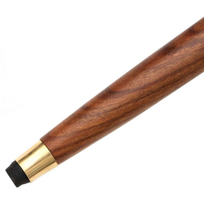 Benzara Wooden Walking Stick Cane With Brass Knob, Brown And Gold