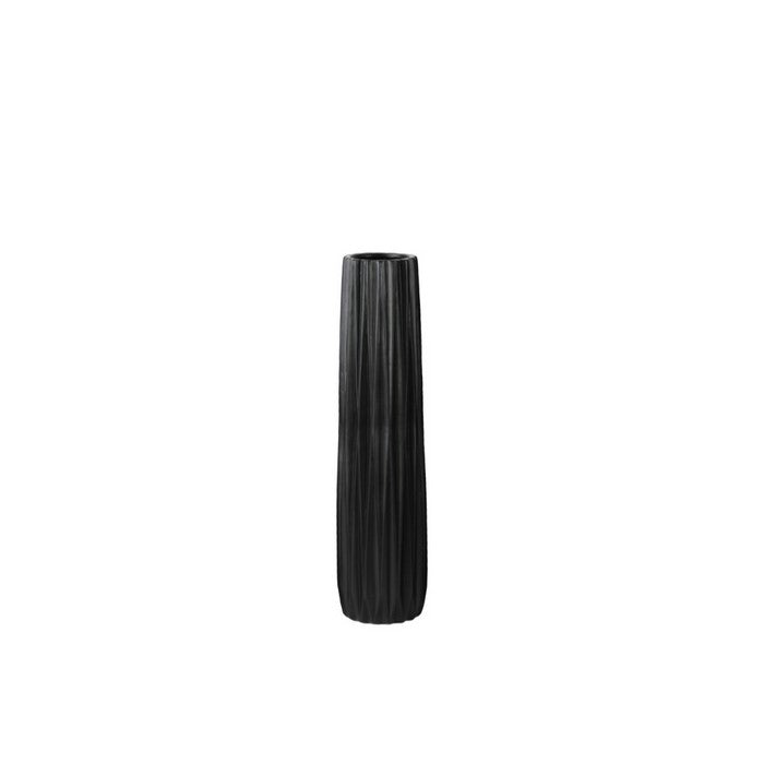 Elegantly Elongated Medium Round Vase - Black - Benzara