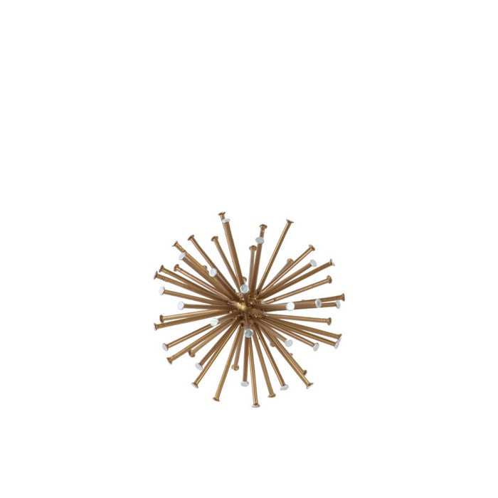 Small Ornamental Sea UrchinDecor Sculpture - Gold - Benzara