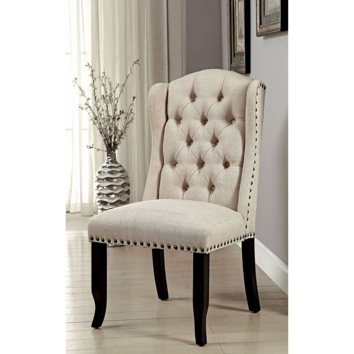 Sania II Rustic Bar Chair, Ivory & Antique Black Legs Finish, Set Of 2