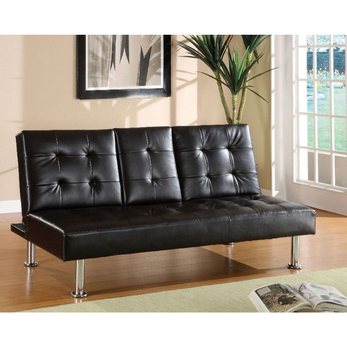 Orinda Contemporary Leatherette Futon Sofa