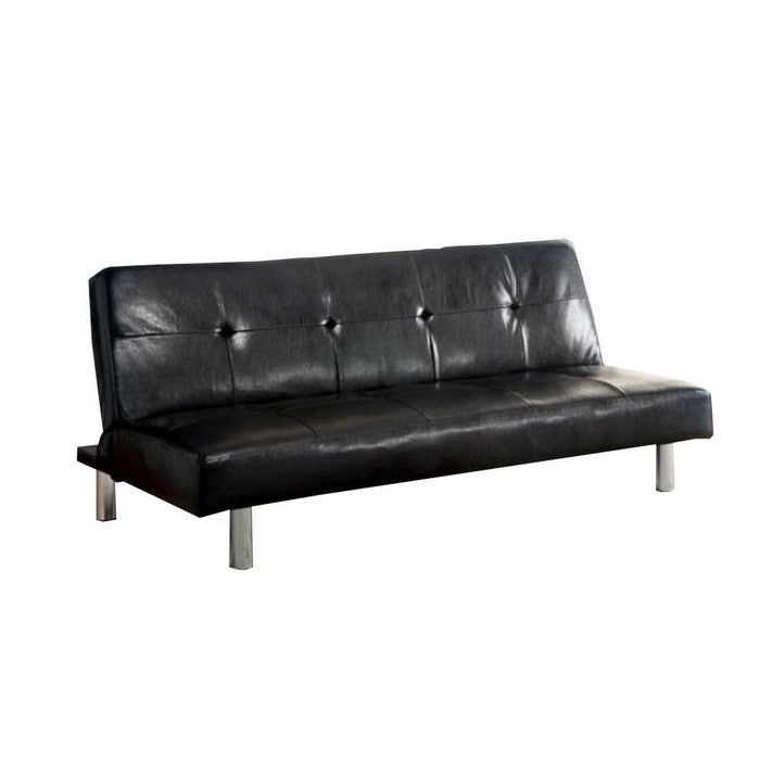 Eddi Contemporary Sofa Futon In Black Finish