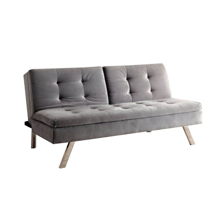Valier Contemporary Sofa Futon, Gray Finish