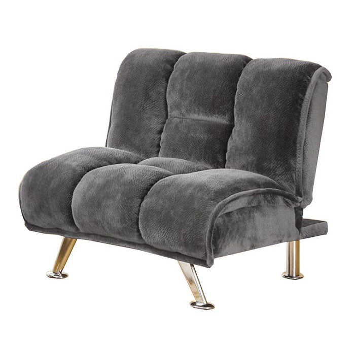 Marbelle Contemporary Single Sofa Chair Withgrey Plush Flannelette Fabric