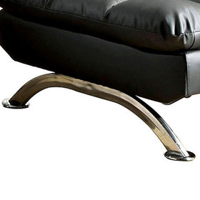 Aristo Contemporary Aristo Single Sofa Chair With Leather Black Finish