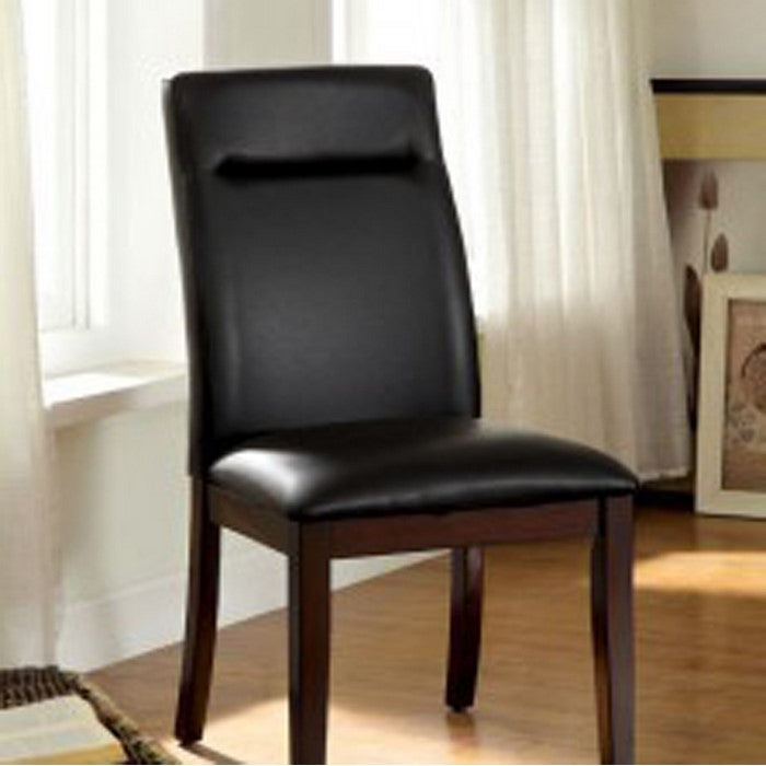 Lawrence Contemporary Side Chair With Bonded Leather, Set Of 2
