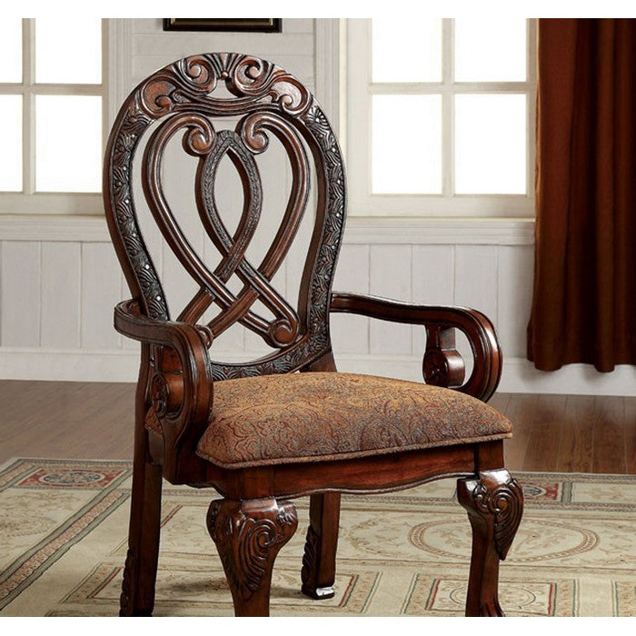 Wyndmere Traditional Arm Chair, Cherry Finish, Set Of 2