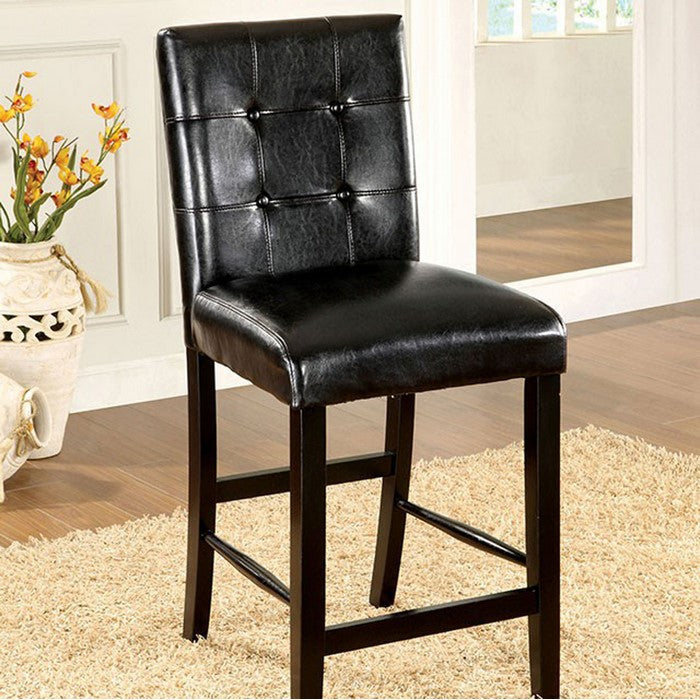SideBahamas Contemporary counter height Chair With Black Finish, Set of Two Chair With Black Finish, Set Of Two