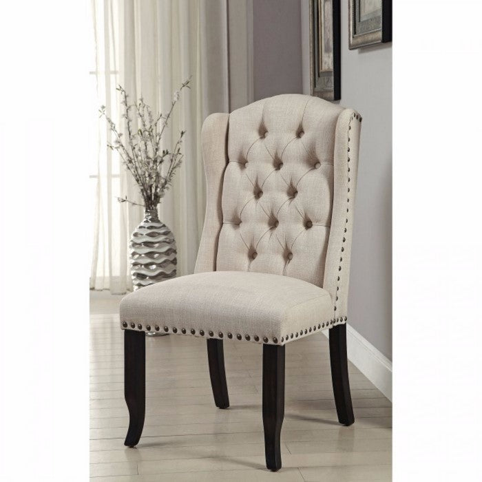 Sania I Rustic Side Chair, Antique Black Finish, Set Of 2