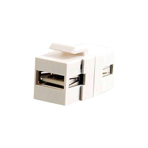 C2G/Cables to Go 28748 Snap-In USB A/A Female Keystone Insert Module, TAA Compliant, White