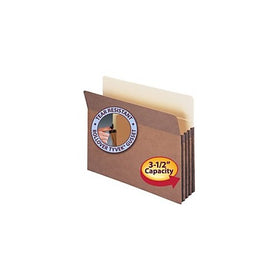 Smead File Pocket, Straight-Cut Tab, 3-1/2" Expansion, Letter Size, Redrope, 25 per Box (73224)