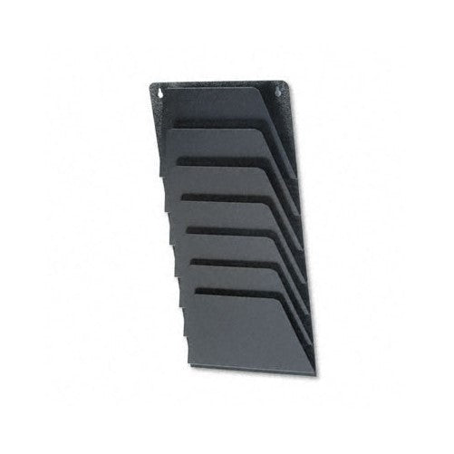 Buddy Products Mirage 7 Pocket Wall Rack, Steel, 2 x 21.5 x 9.5 Inches, Black (4810-4)