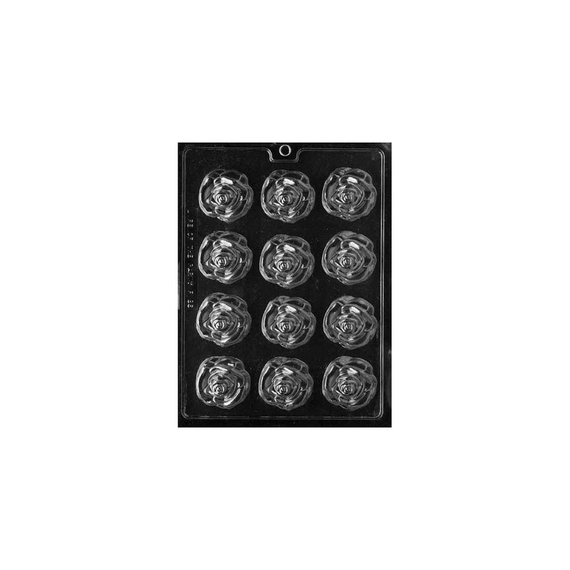 Cybrtrayd Life of the Party F086 Medium Open Rose Flower Chocolate Candy Mold in Sealed Protective Poly Bag Imprinted with Copyrighted Cybrtrayd Molding Instructions