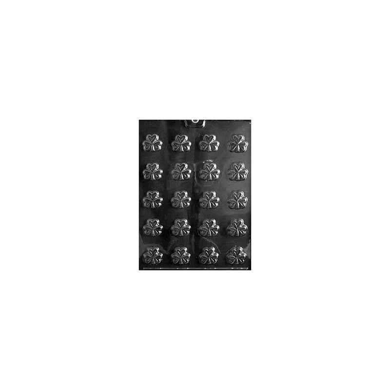 Cybrtrayd P001 Bite Size Shamrocks Chocolate Candy Mold with Exclusive Cybrtrayd Copyrighted Chocolate Molding Instructions plus Optional Candy Packaging Bundles