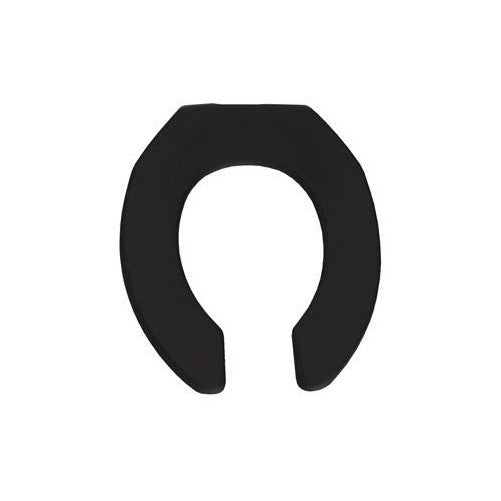 Bemis 955C047 Plastic Open Front Less Cover Round Toilet Seat, Black