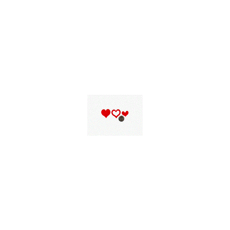 3 Way Heart Tanning Stickers 1000 CT Roll