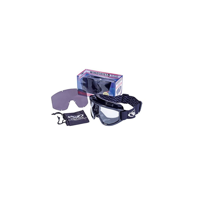 Windshield Goggle Kit Smoke/Clear Lenses Over-Prescription Glasses