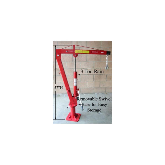 2000LB Swivel Lift Hoist Truck PickUp Crane Davit 1TON