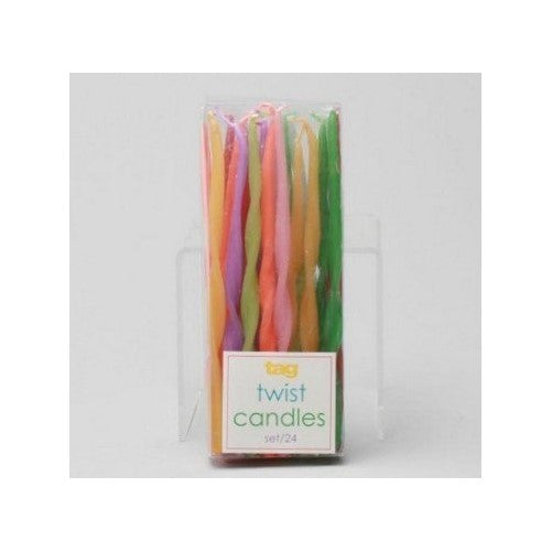 Tag Birthday Cupcake / Cake Twisted Style Party Candles - Set of 24