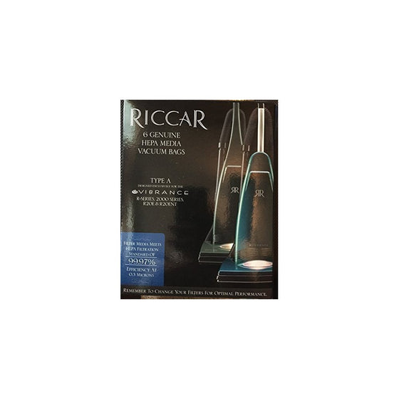 Riccar HEPA Filtration Bags fits most Vibrance, R-Series, 2000-Series, R20E & R20ENT Series Vacuums. Riccar Part # RAH-6. 6 Pack.