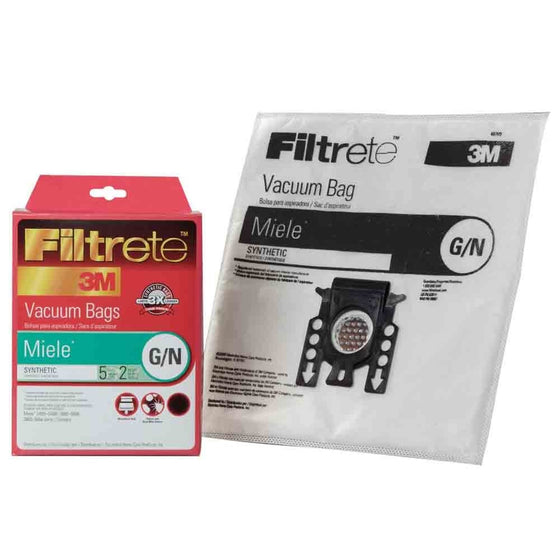 3M Filtrete Miele G/N Synthetic Vacuum Bag - 5 bags  2 filters