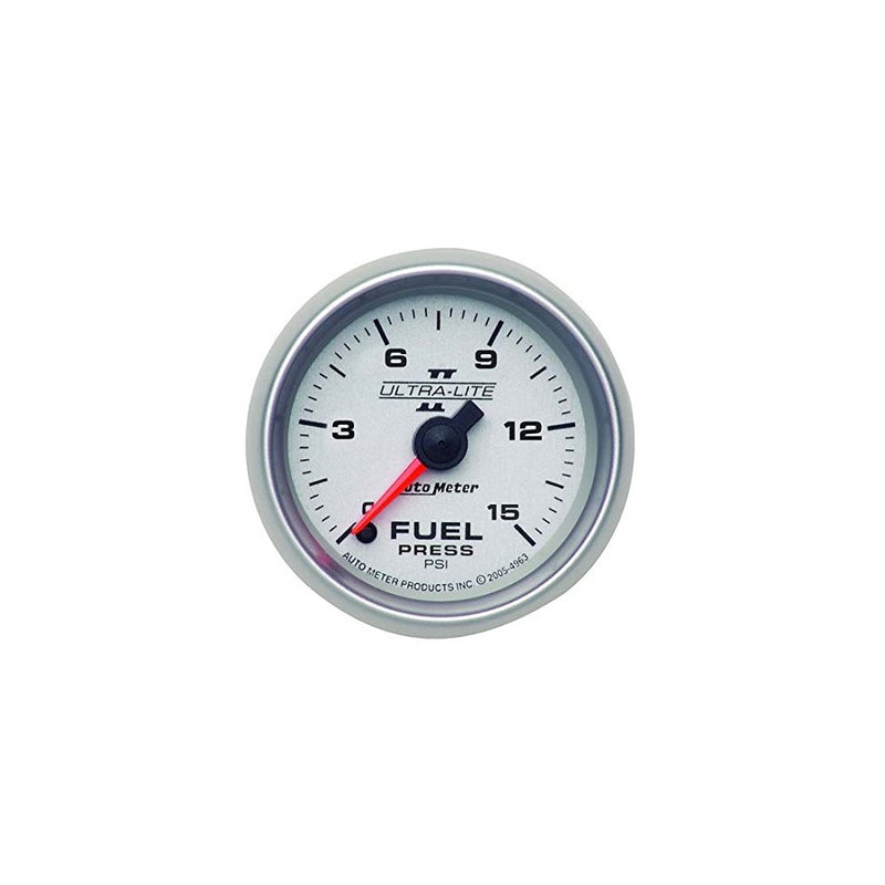 Auto Meter 4961 Ultra-Lite II 2-1/16" 0-15 PSI Full Sweep Electric Fuel Pressure Gauge
